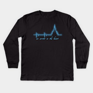 Arrow In the Heart Blue Kids Long Sleeve T-Shirt